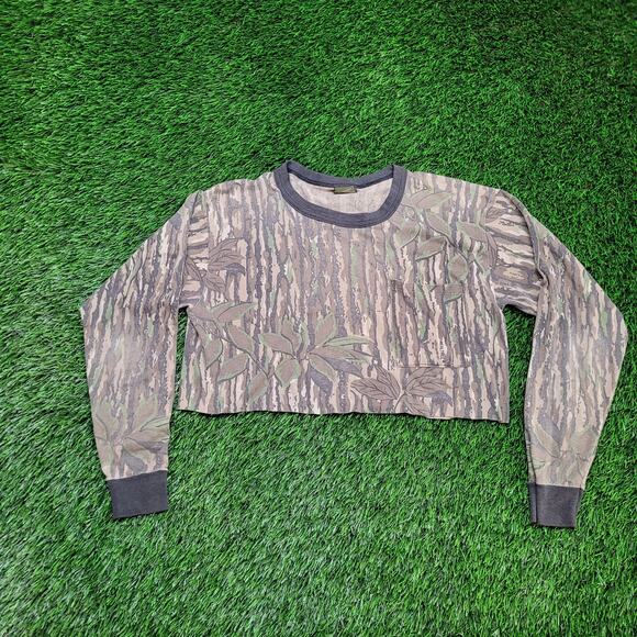 VTG 90s Spartan Realtree USA Made Micro Crop Top Boxy Fit Womens M/L - Picture 1 of 5